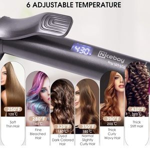Nicebay Curling Iron, 1 1/4 Inch Hair Curling Wand with Ceramic Coating(like)new